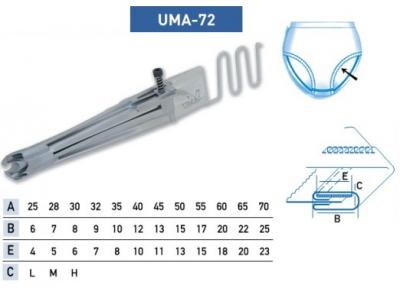 Приспособление UMA 72  для вшивания резинки внутрь 32/9 мм
