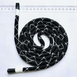 Шнур круглый черный/белый, ширина 10мм, с декор наконечником, 130см, 1шт
