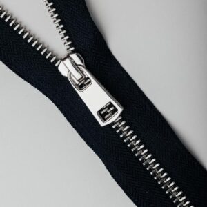 Молния металл №5 никель 18см, н/р D580 черный, шлифованное звено, шт