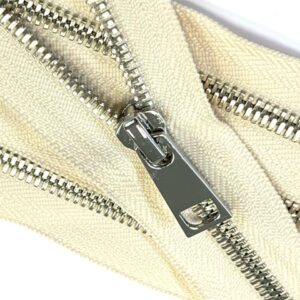 Молния металл №5 никель 80см, разъем D123 бежевый, шлифованное звено, шт