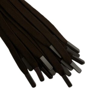 Шнур плоский, ширина 10мм, наконечник цветной металл, 130см, темно-коричневый, 1шт, шт