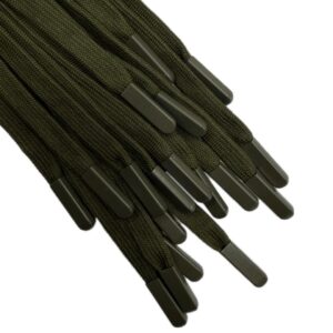 Шнур плоский, ширина 10мм, наконечник цветной металл, 130см, хаки, 1шт, шт