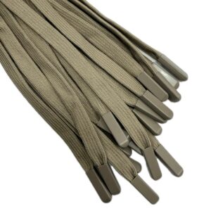 Шнур плоский, ширина 10мм, наконечник цветной металл, 130см, бежевый, 1шт, шт