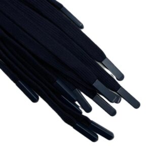 Шнур плоский, ширина 10мм, наконечник цветной металл, 130см, синий, 1шт, шт