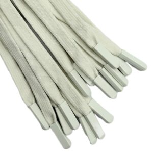 Шнур плоский, ширина 10мм, наконечник цветной металл, 130см, молочный, 1шт, шт