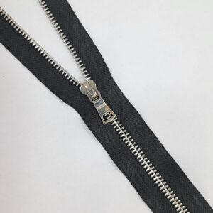 Молния металл №5 никель 55см, разъем, черный, шт